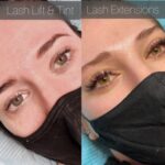Eyelash extensions before and after